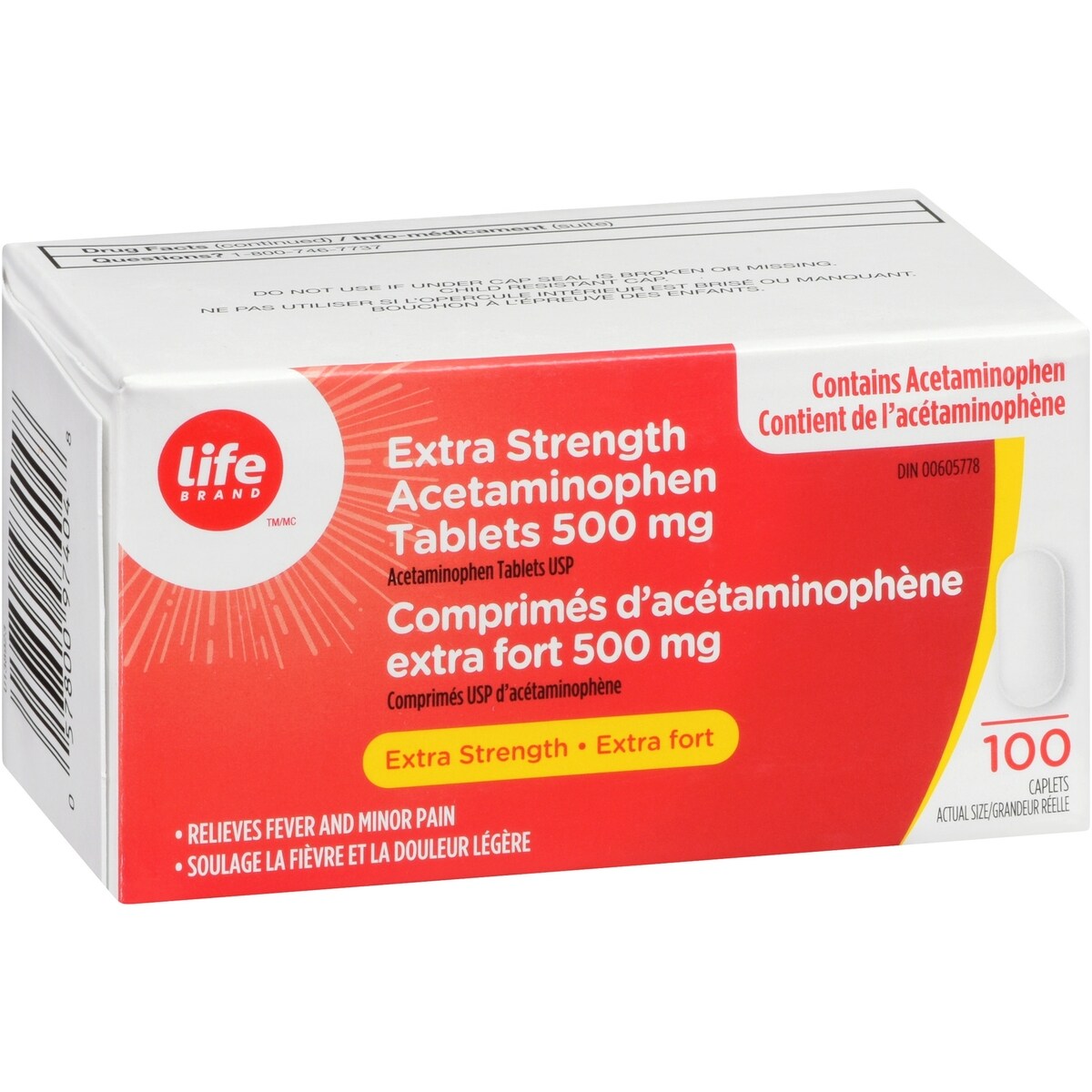 Comprimés d’acétaminophène extra fort 500 mg