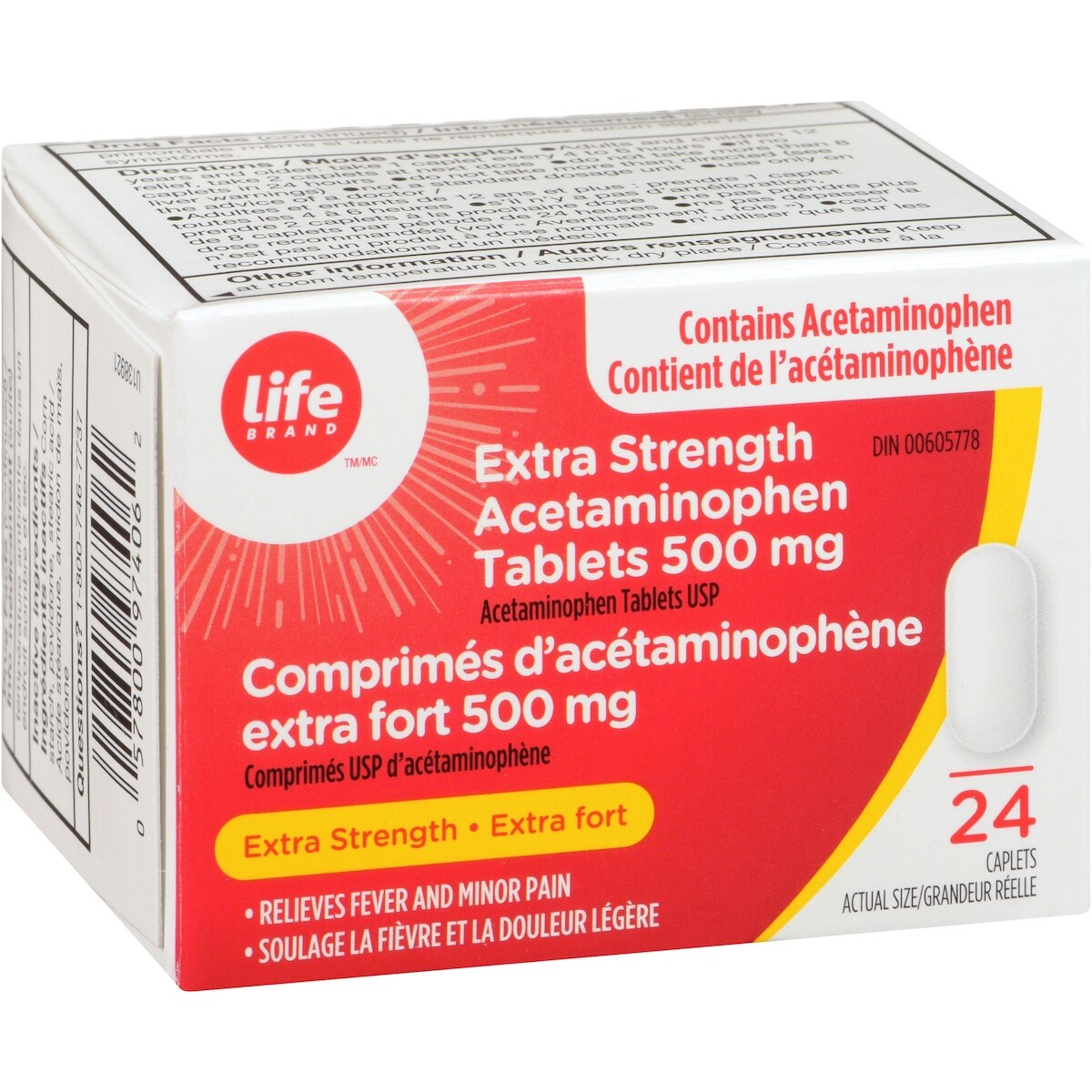 Comprimés d’acétaminophène extra fort 500 mg