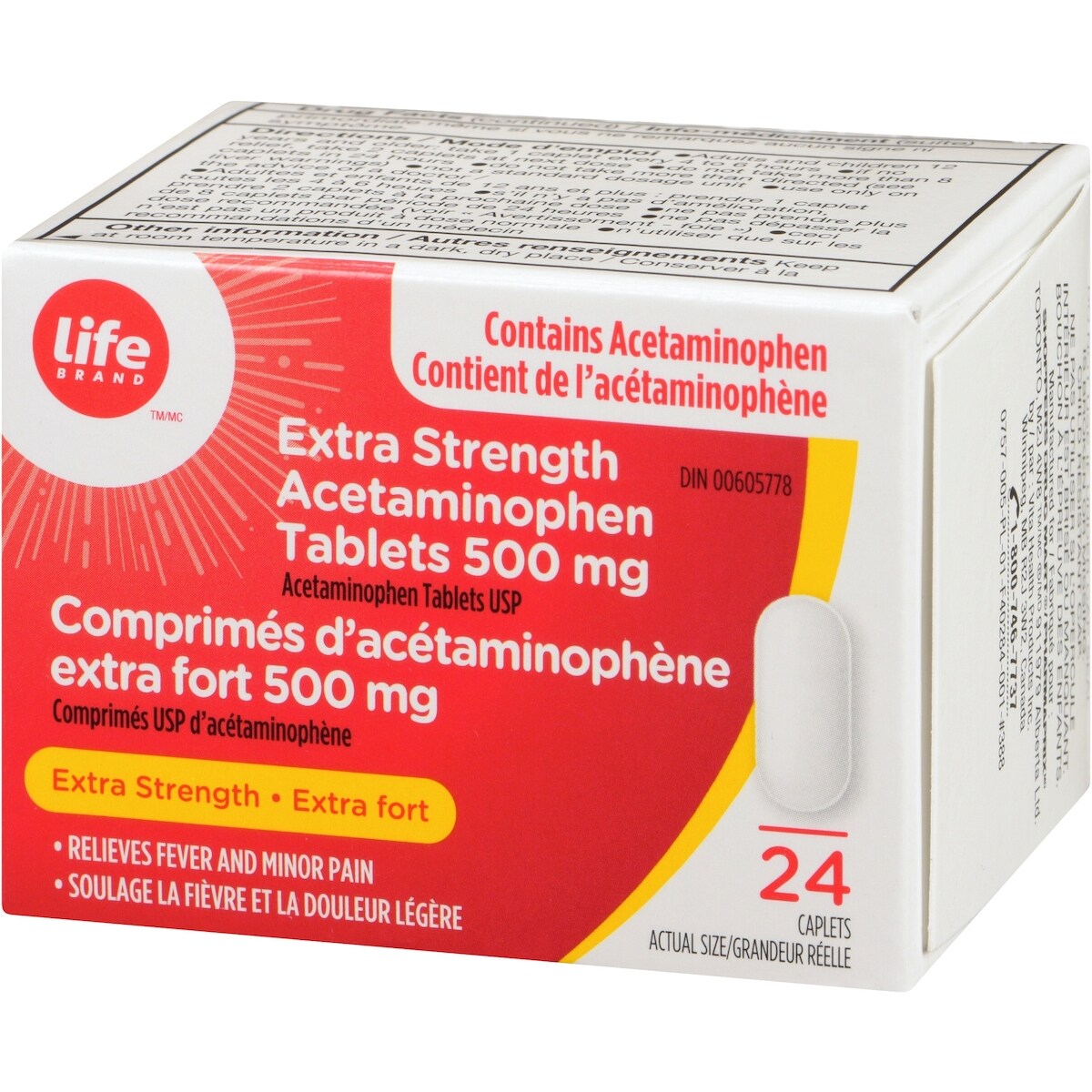 Comprimés d’acétaminophène extra fort 500 mg