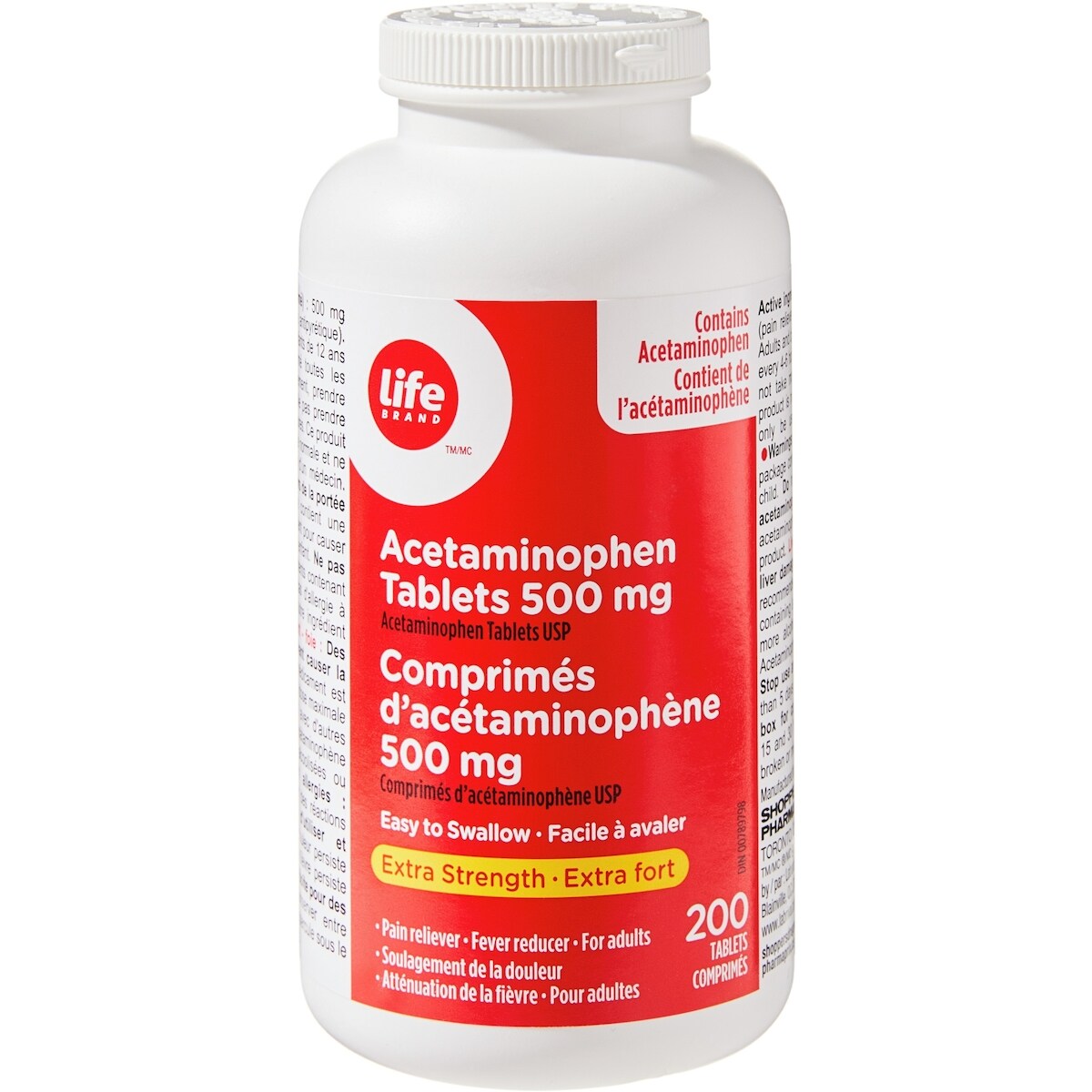 Acetaminophen tab 500 mg USP Comprimes d"acetaminophene USP 500mg Extra fort