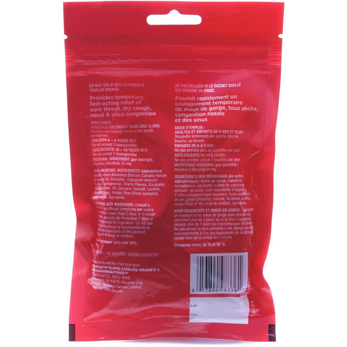 Pastilles antibactériennes pour la gorge
