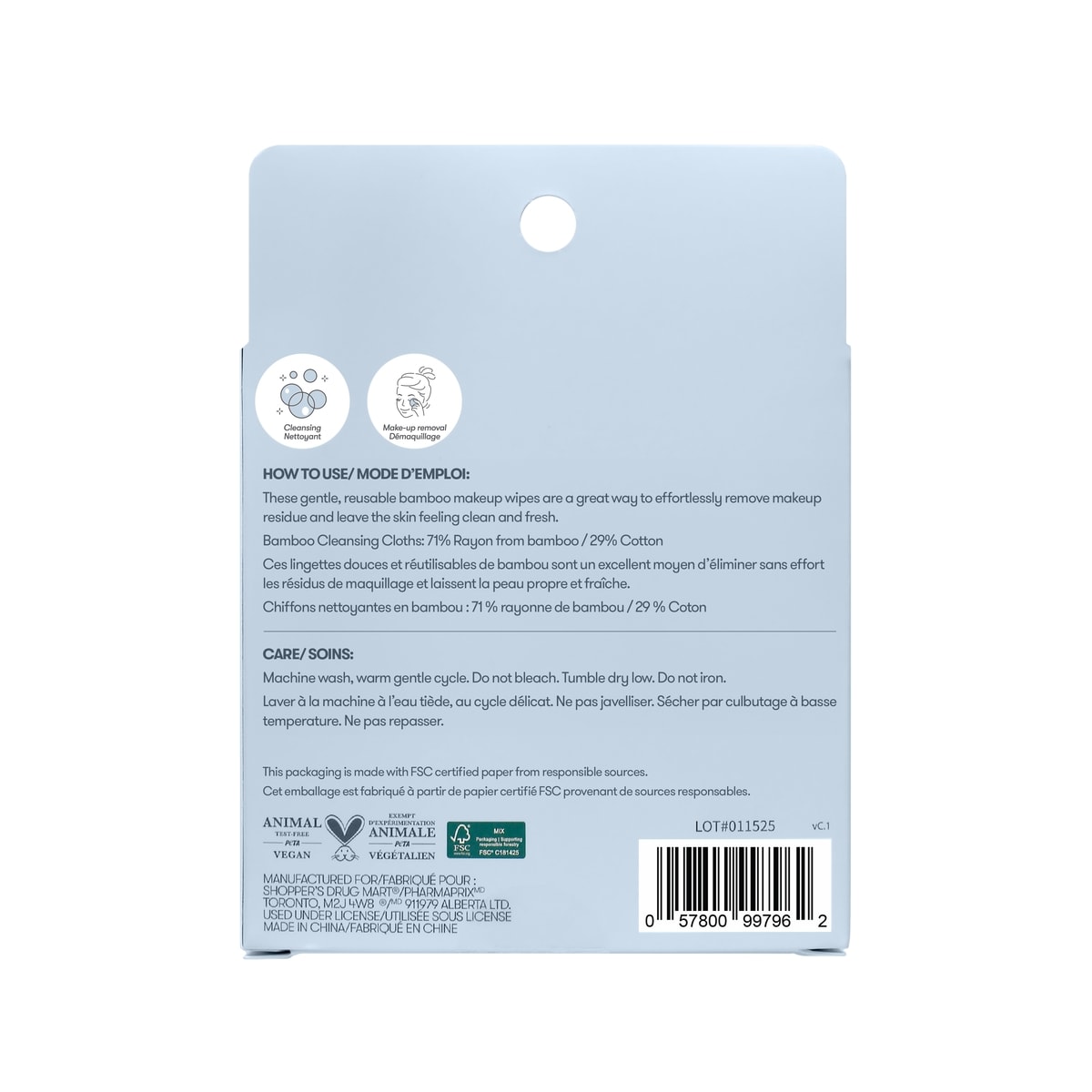 Lingettes nettoyantes
en bambou