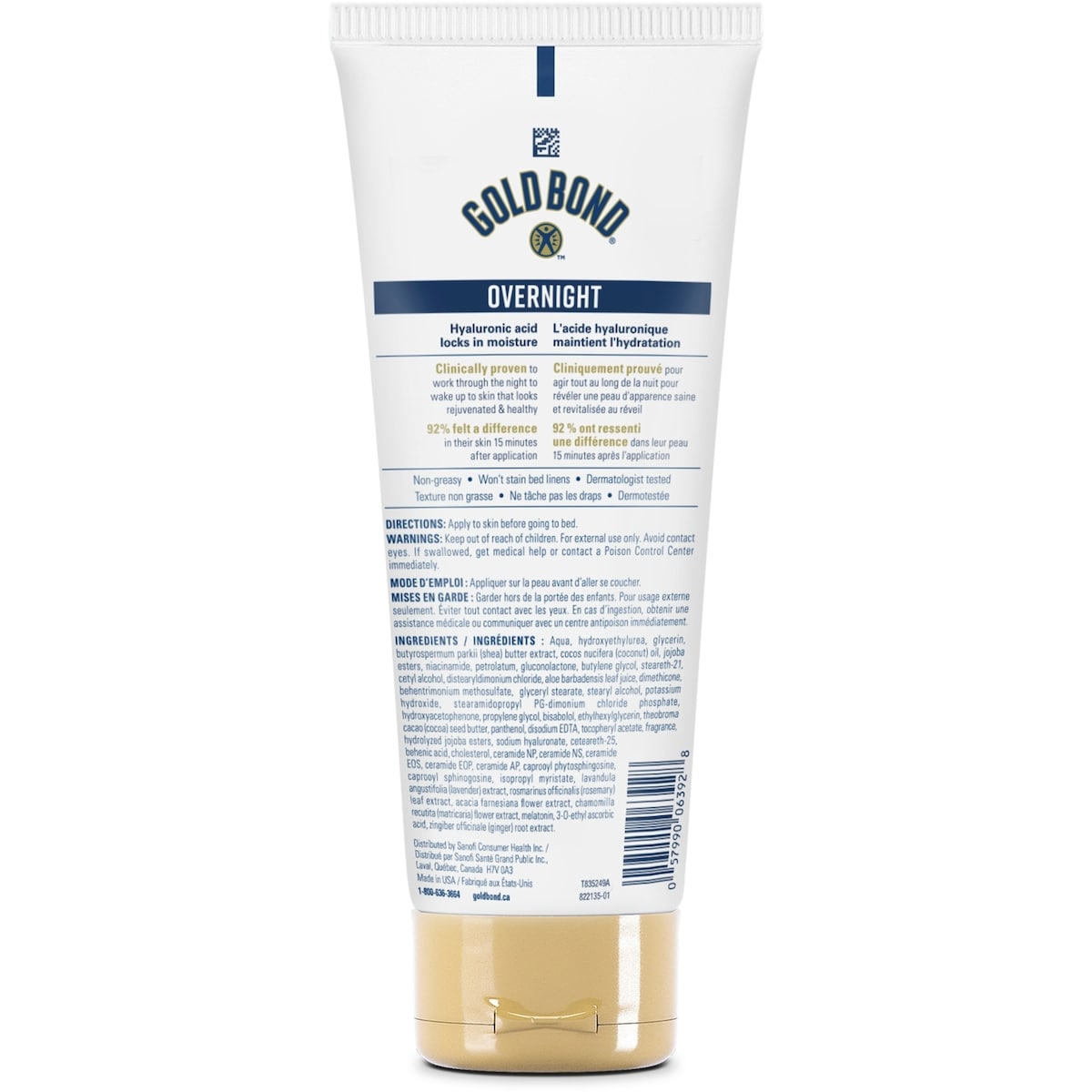 Overnight Body Lotion - Body Moisturizer/Lotion for Hydrating Skin While You Sleep - Non-Greasy, Won’t Stain - Melatonin and Antioxidants - Calming Lavender Scent