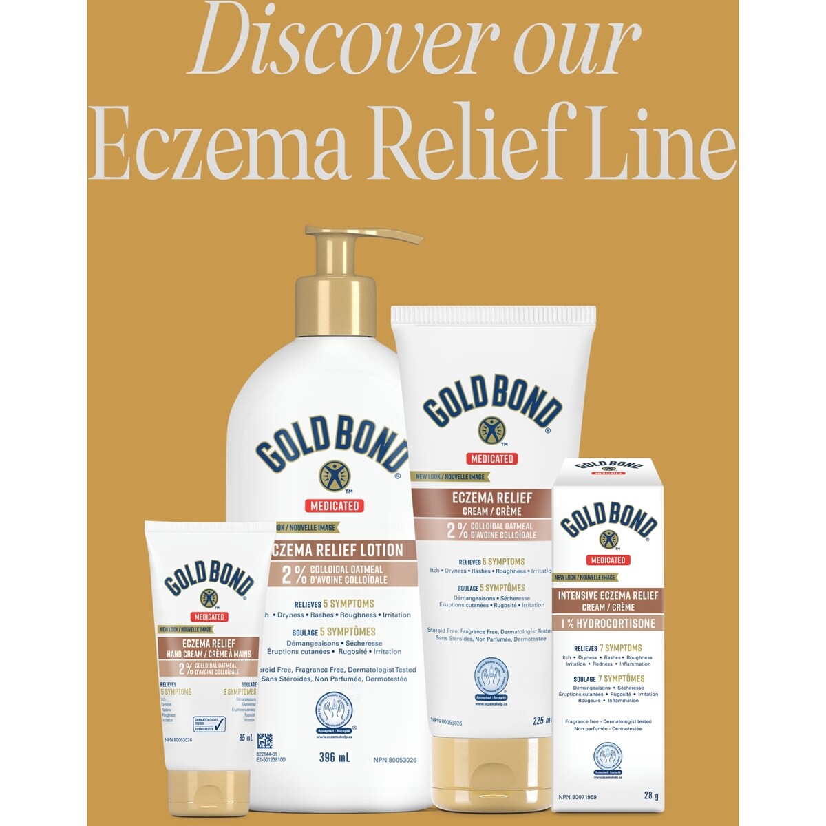 Gold Bond Medicated Intensive Eczema Relief 1% Hydrocortisone Cream, 56g Tube, Medicated Eczema Treatment With 5 Moisturizers to Relieve Itch, Rashes, Redness, Roughness, Irritation and Inflammation