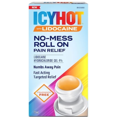 No Mess Roll-On with 4% Lidocaine, No-Mess Applicator, Numbs Away Pain, Non-Greasy, Fast-Acting Targeted Pain Relief, 73 mL