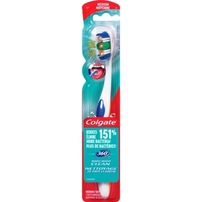 360° Toothbrush with Tongue and Cheek Cleaner, Medium