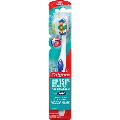 360° Toothbrush with Tongue and Cheek Cleaner, Soft