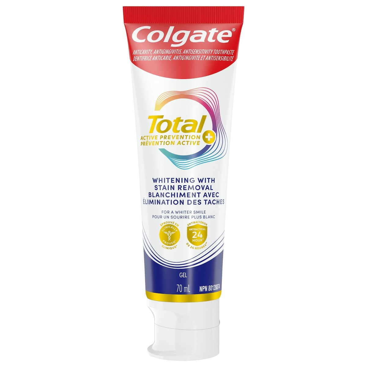 Total  Prevention Active Gel Plus Dentifrice Blanchissant avec Élimination des Taches, Menthe