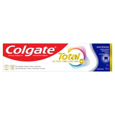 Total Active Prevention Plus Stain Removal Whitening Toothpaste Gel, Mint