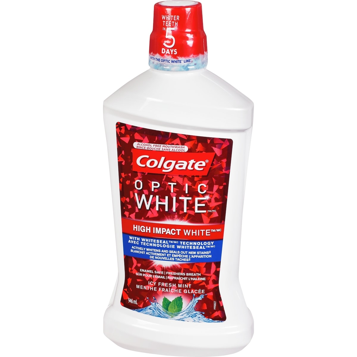 Rince-bouche sans alcool Colgate Optic White Menthe fraîche glacée