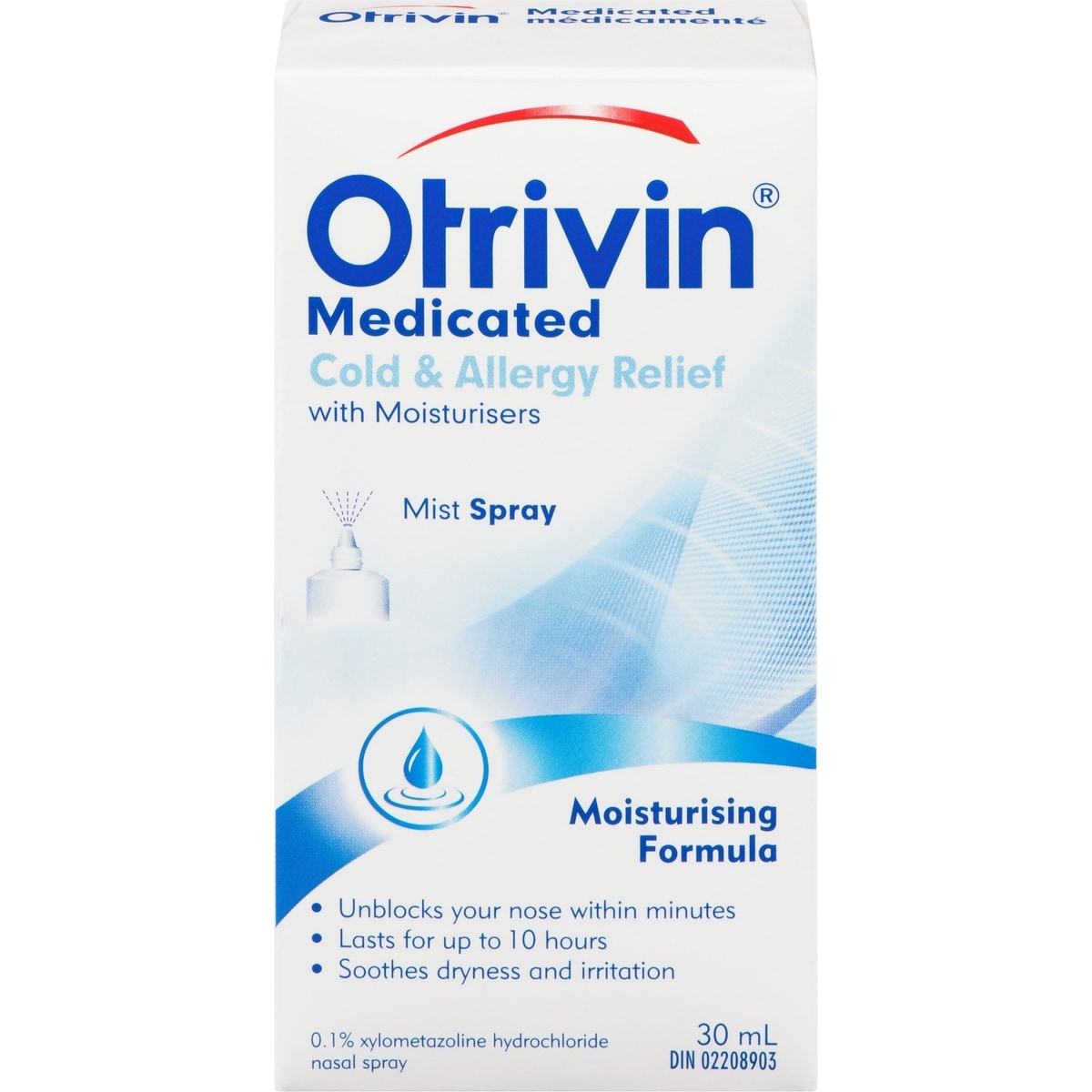 Otrivin Medicated Cold & Allergy Relief W/Moisturizers Spray