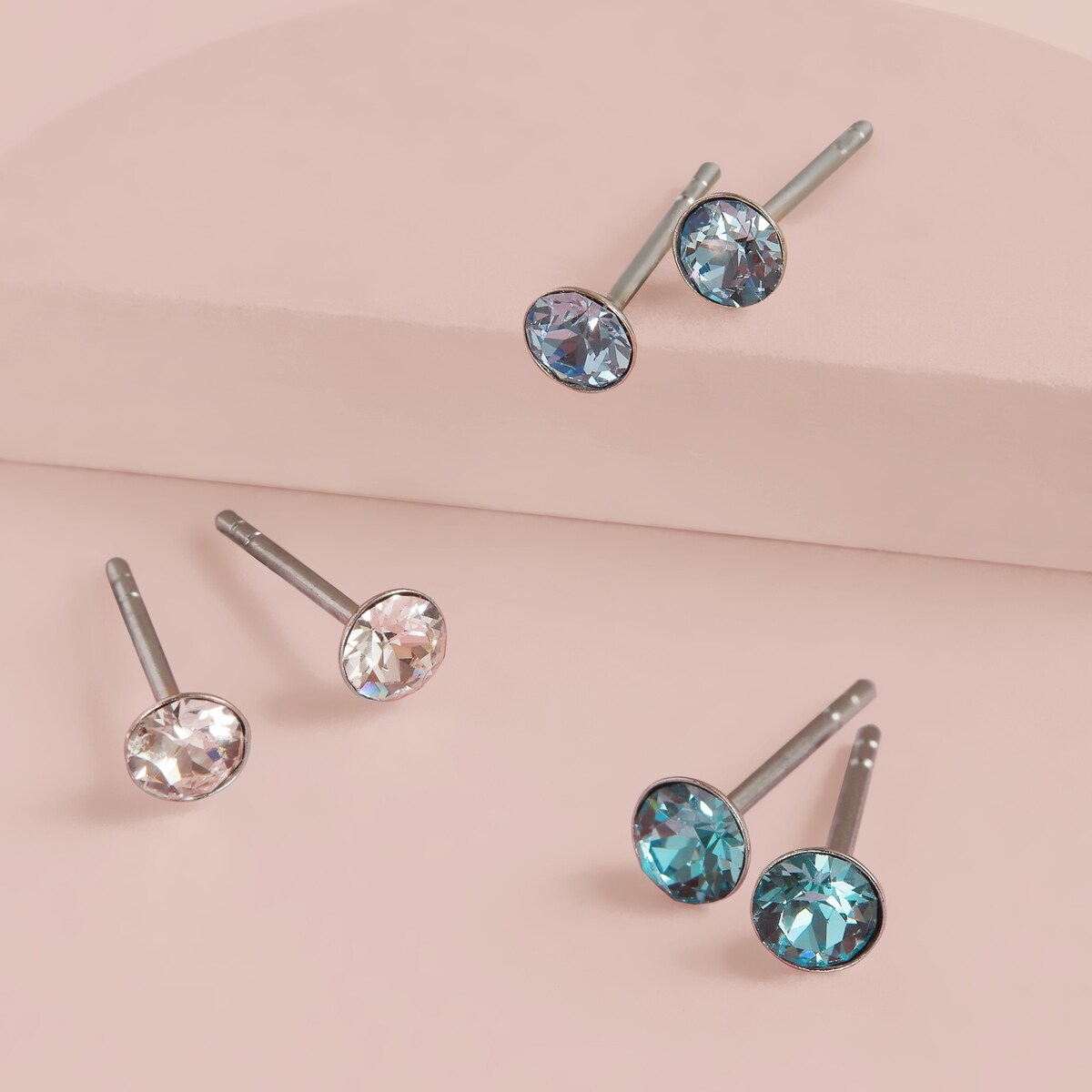 Trio Dormeuse Cristal Arg Ster Bleu