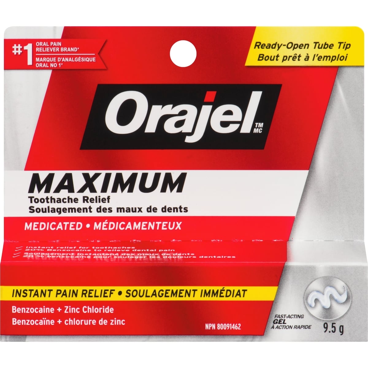 Orajel Maximum Strength Toothache Relief Gel 9.5 g