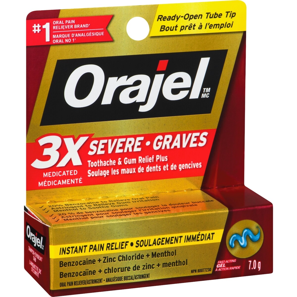 Gel 3X Graves Pour Soulagement Des Maux De Dents Et De Gencives
