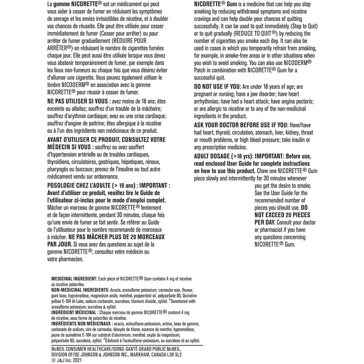 Gomme à 4 mg de nicotine