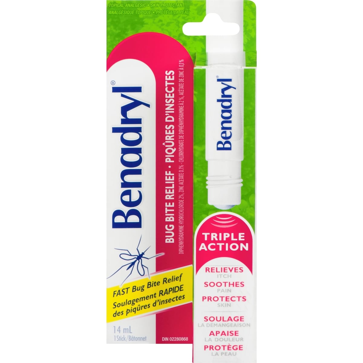 Benadryl Itch and Pain Relief Stick for Bug Bites 14 ml 14 mL