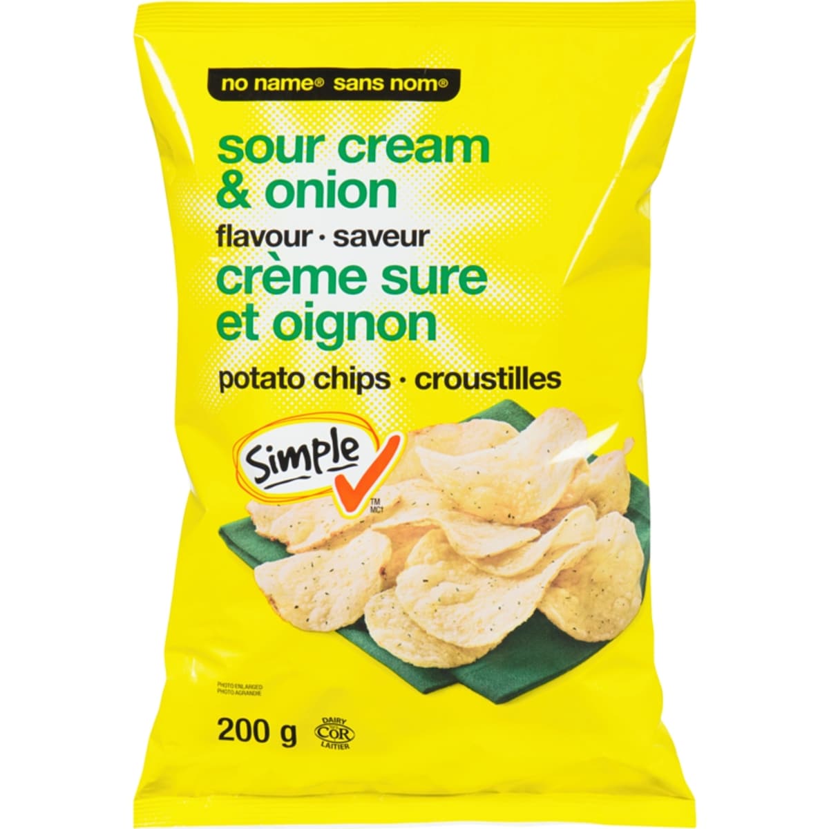Croustilles, saveur crème sure et oignon