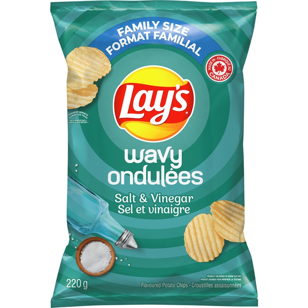 Ondulées Croustilles assaisonnées Sel et Vinaigre