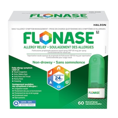 Allergy Nasal Spray, 24-Hour All-In-One Allergy Relief, Non-Drowsy, 60 Sprays