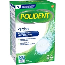 Polident Daily Denture Cleanser for Partials Triple Mint Fresh 84 tablets 3