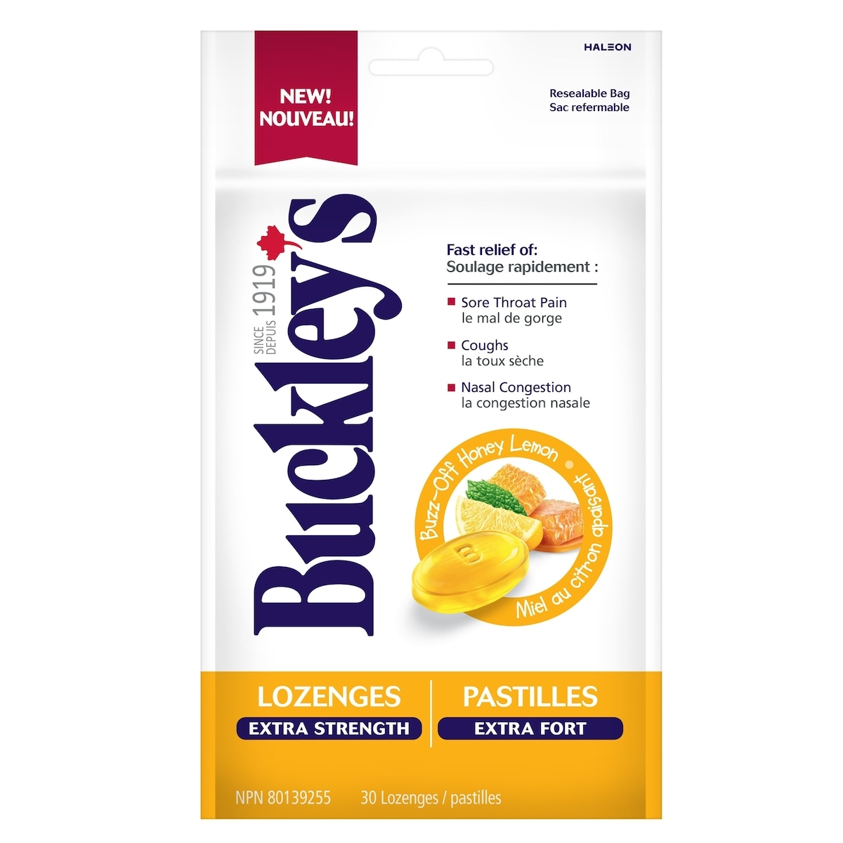 Buckley's Lozenges Extra Strength Buzz-Off Honey Lemon