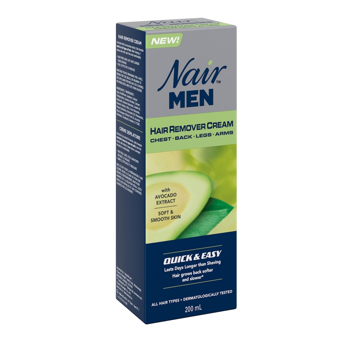 Crème dépilatoire Rapide et facile pour hommes avec extrait d’avocat