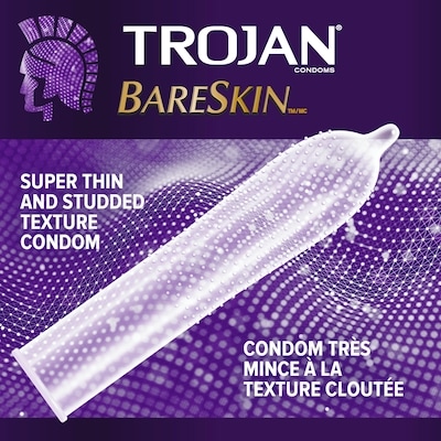 Trojan BareSkin Studded Condoms, Super Thin & Studded