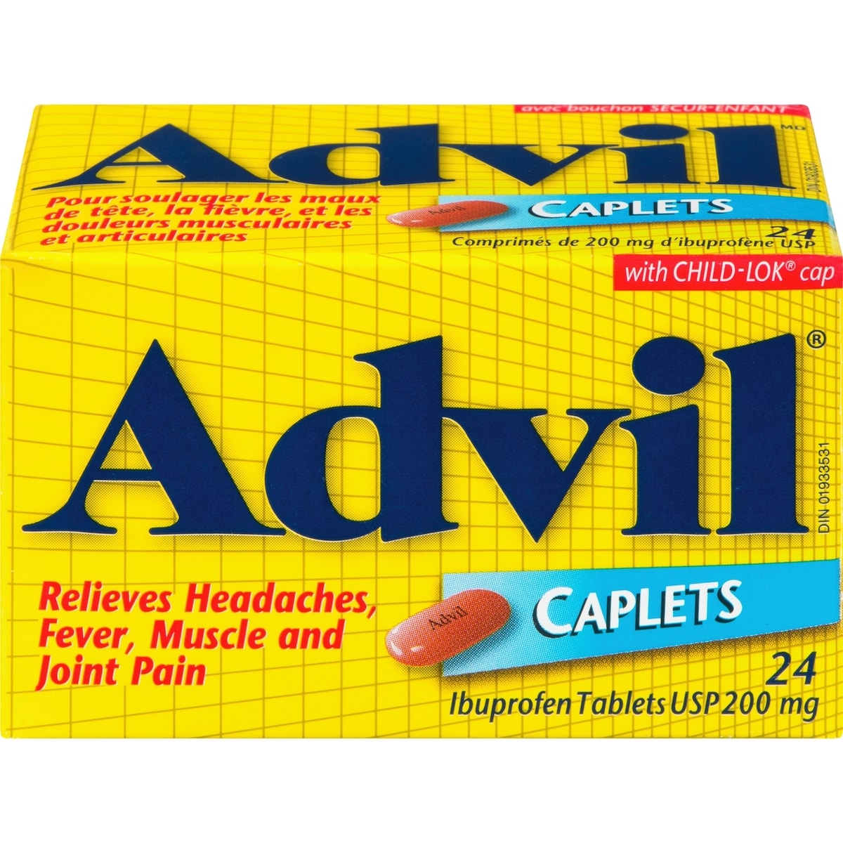 Advil Advil Regular Strength Ibuprofen Caplets for Headaches and Pain Relief, 200 mg, 24 Count 24 Count