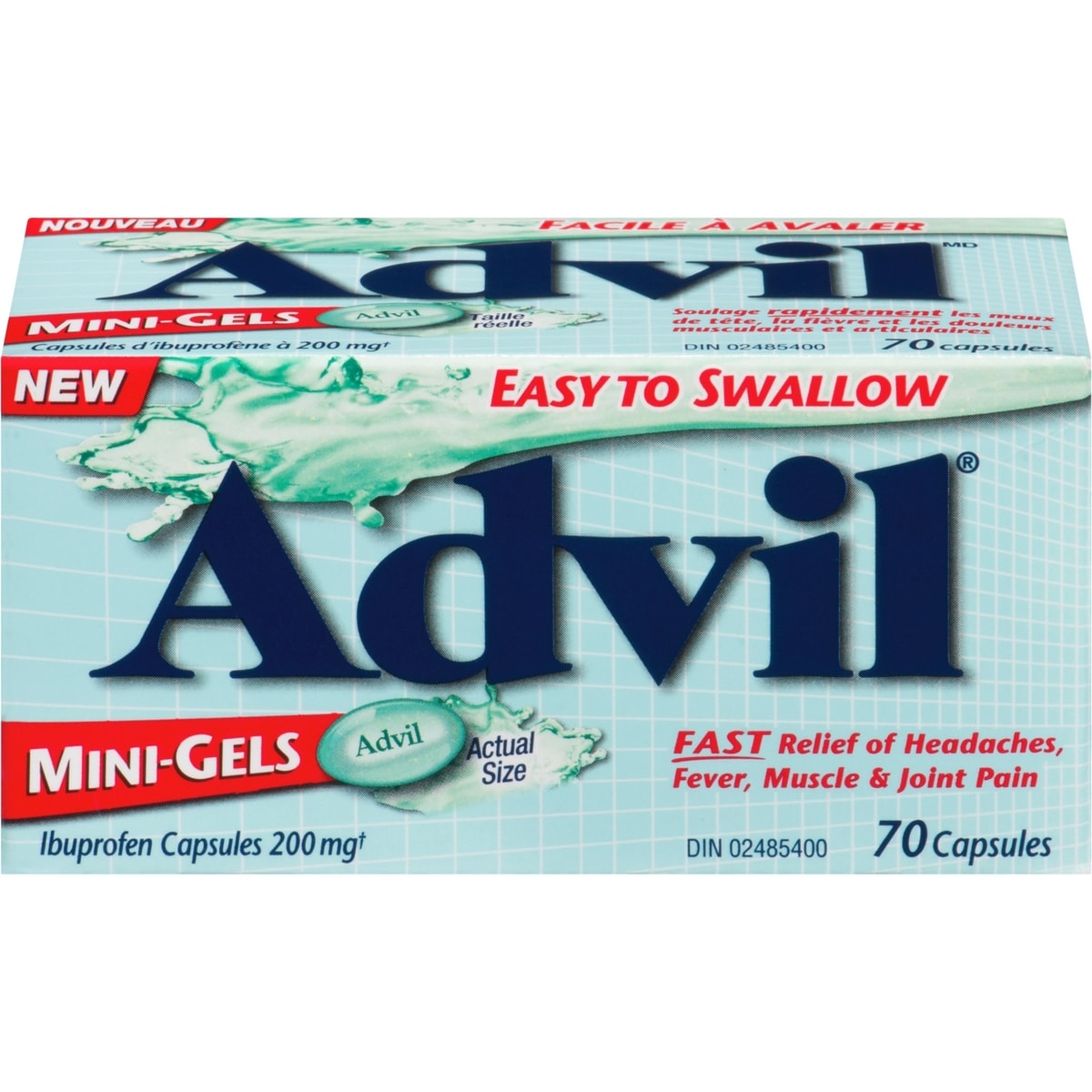 Advil Regular Strength Mini-Gels Ibuprofen Capsules for Headaches and Pain Relief, 200 mg