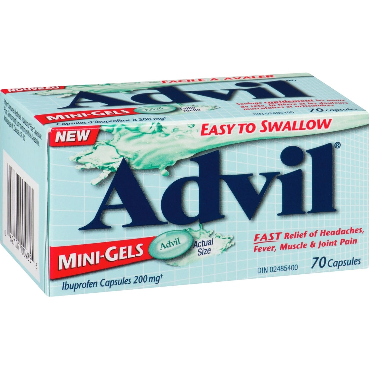 Advil Regular Strength Mini-Gels Ibuprofen Capsules for Headaches and Pain Relief, 200 mg