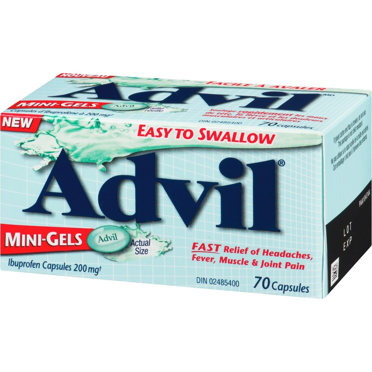 Advil Regular Strength Mini-Gels Ibuprofen Capsules for Headaches and Pain Relief, 200 mg