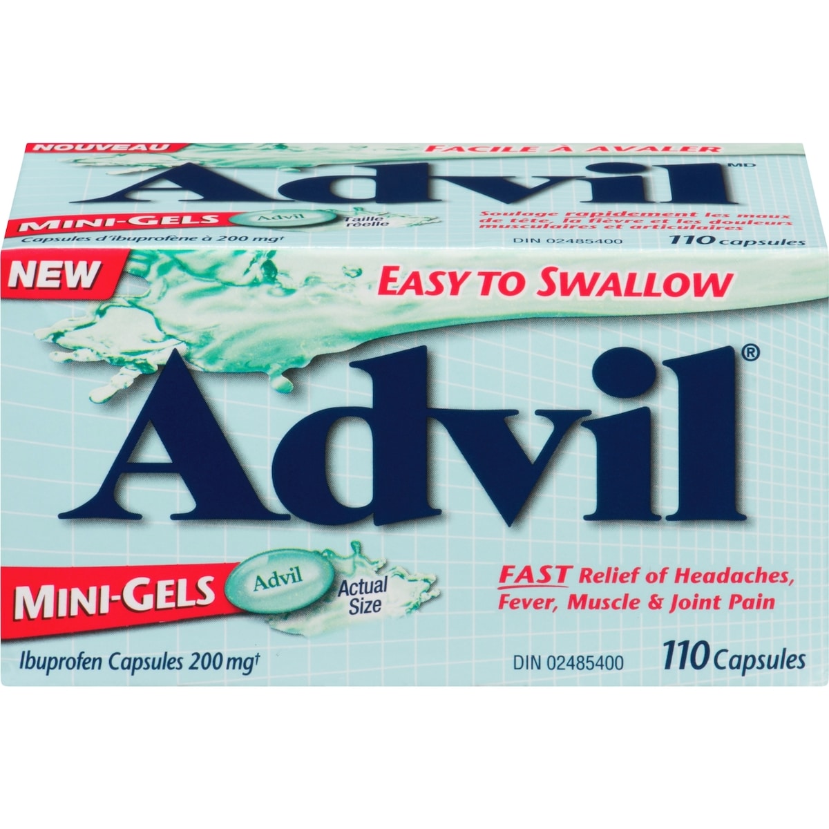 Advil Regular Strength Mini-Gels Ibuprofen Capsules for Headaches and Pain Relief, 200 mg