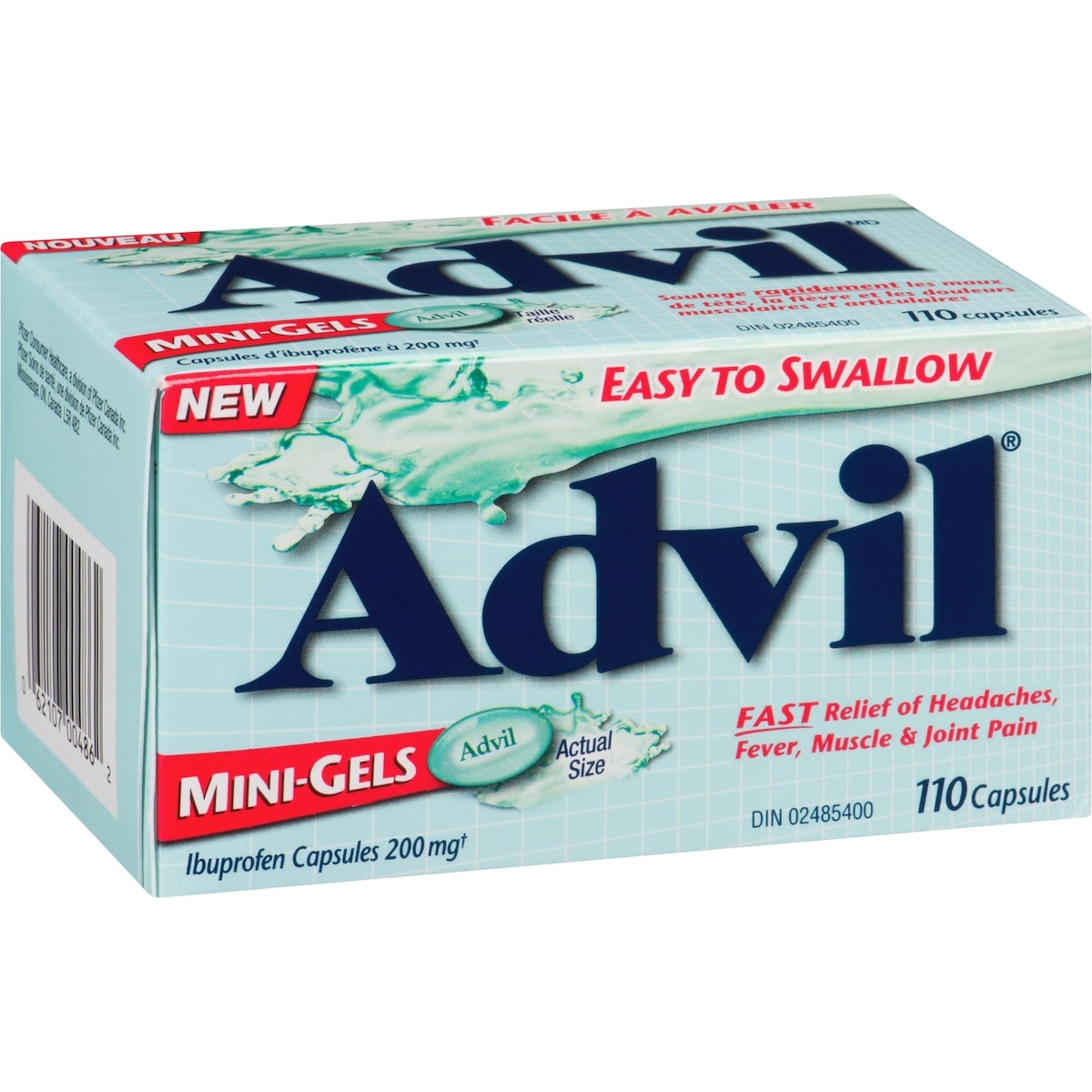 Advil Regular Strength Mini-Gels Ibuprofen Capsules for Headaches and Pain Relief, 200 mg