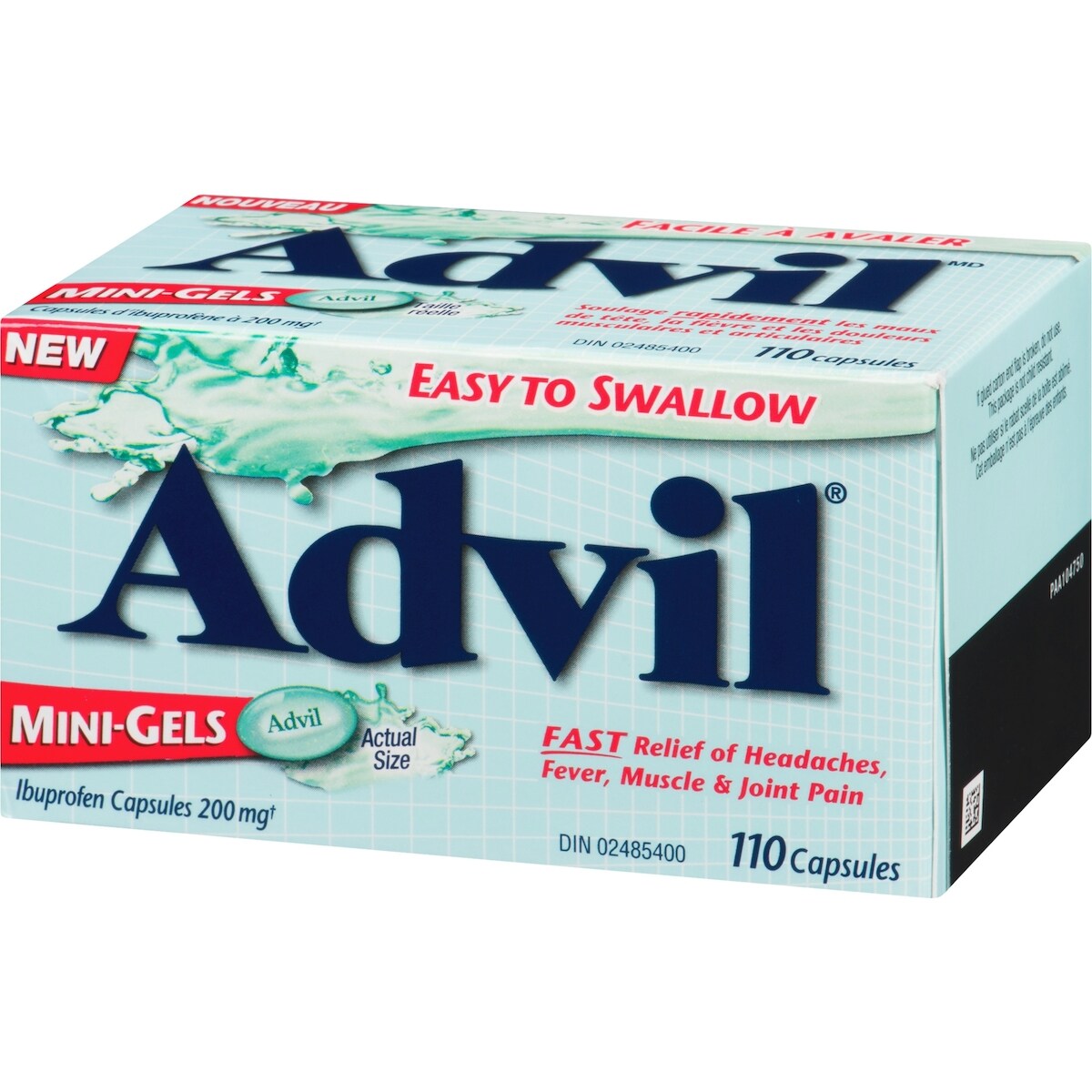 Advil Regular Strength Mini-Gels Ibuprofen Capsules for Headaches and Pain Relief, 200 mg