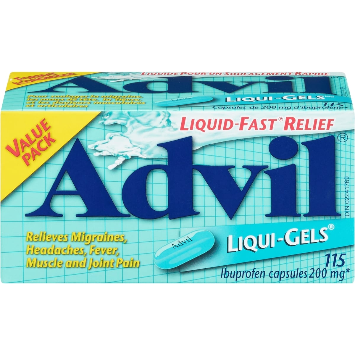 Advil Capsules de 200 mg d'Ibuprofène 115 Liqui-Gels