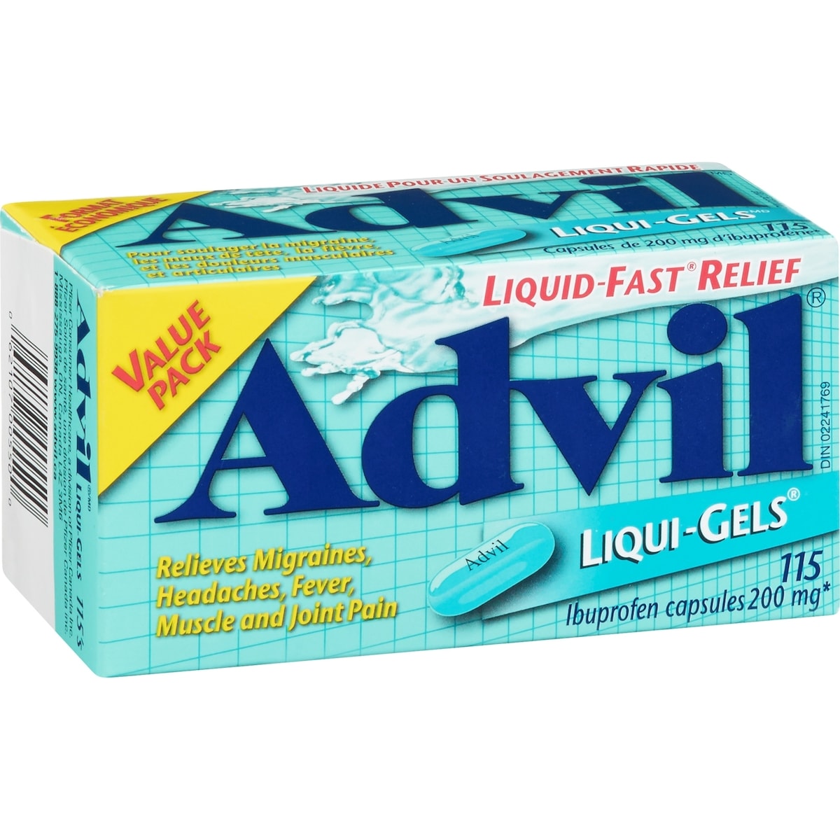 Advil Capsules de 200 mg d'Ibuprofène 115 Liqui-Gels