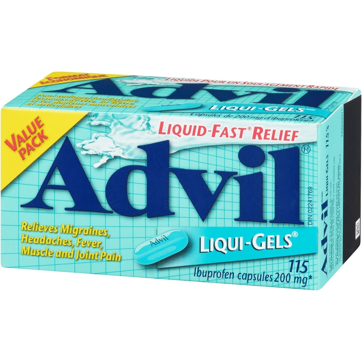 Advil Capsules de 200 mg d'Ibuprofène 115 Liqui-Gels