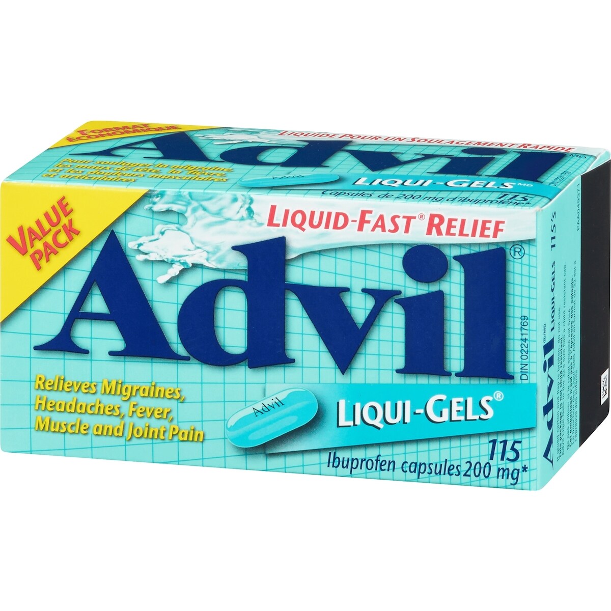 Advil Capsules de 200 mg d'Ibuprofène 115 Liqui-Gels