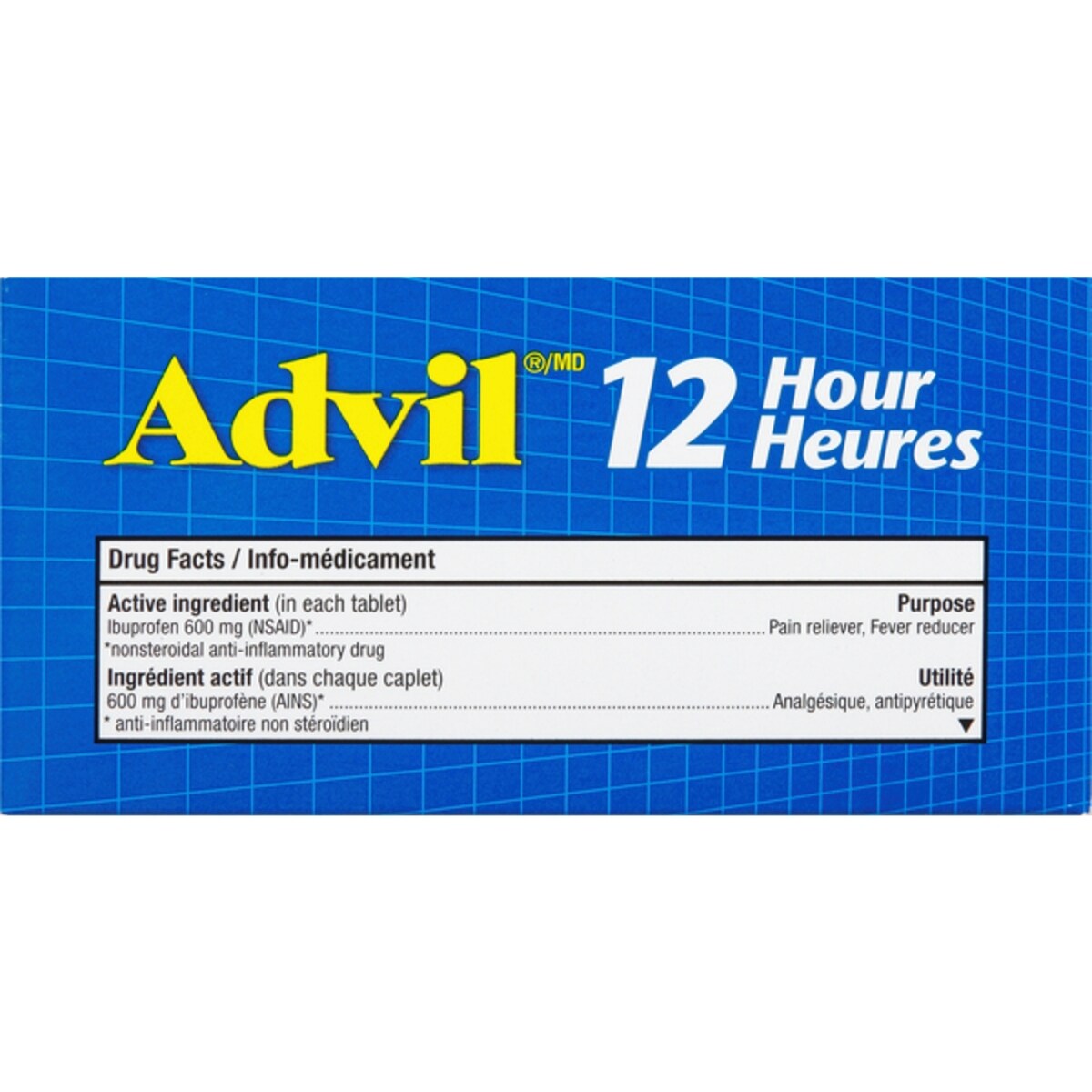 Advil 12 heures, pour un soulagement prolongé de la douleur, 600 mg d’ibuprofène
