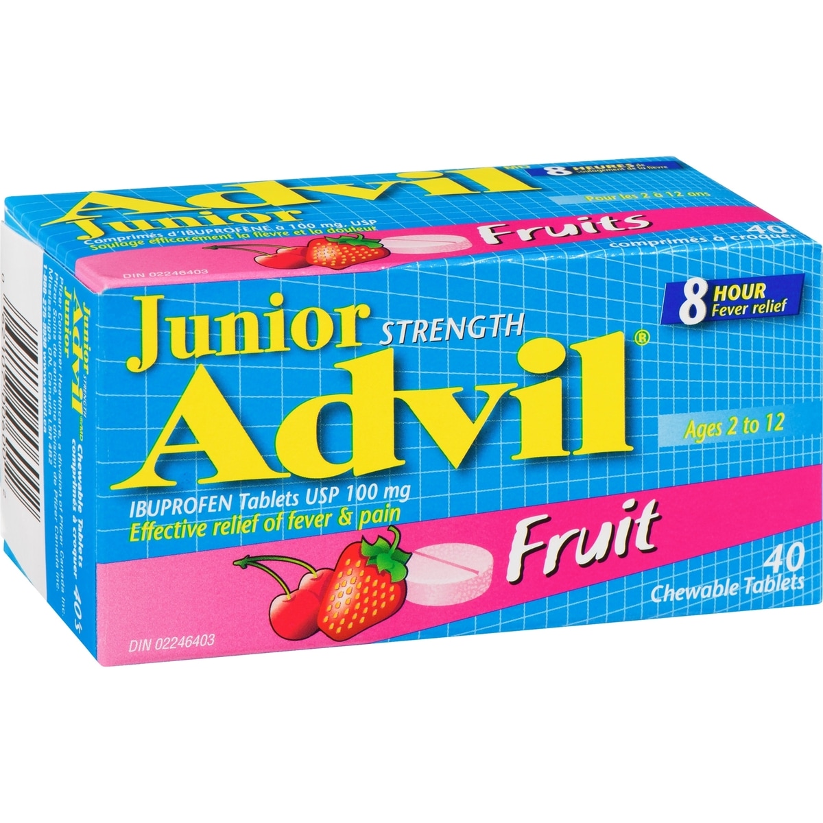 Advil Junior Comprimés d'ibuprofène à 100 mg, USP, Fruits