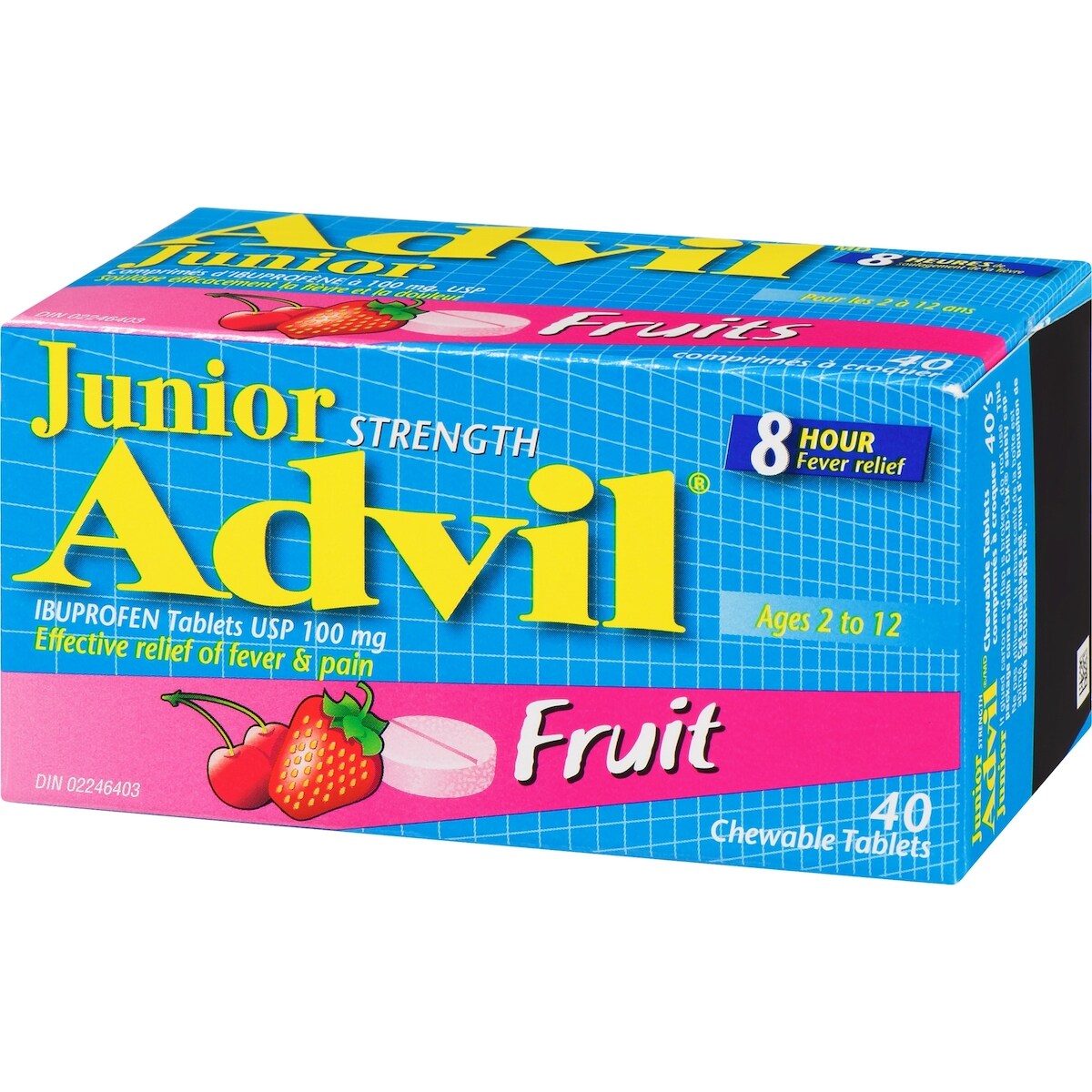Advil Junior Comprimés d'ibuprofène à 100 mg, USP, Fruits