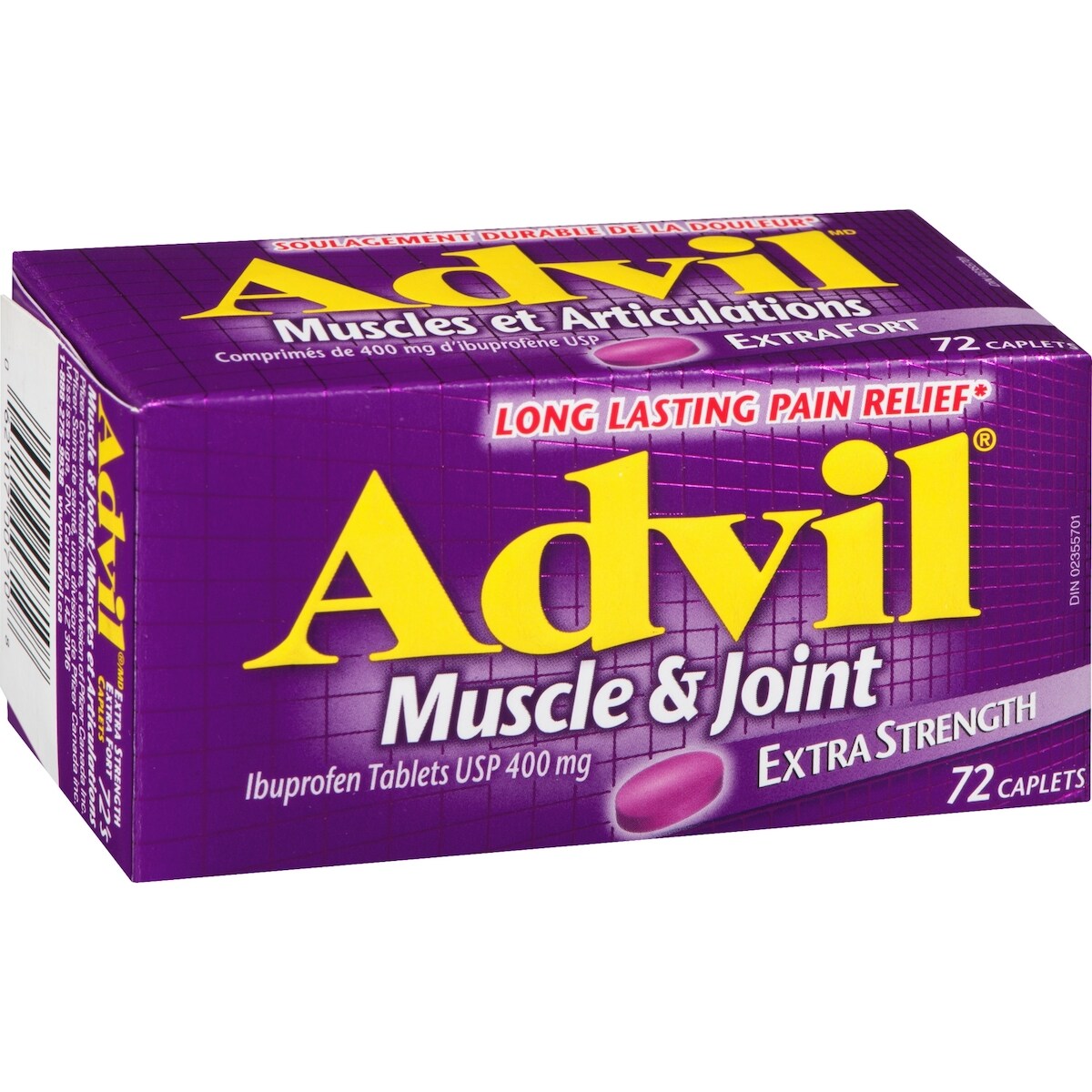 Advil Muscles et articulations Extra-fort, pour soulager les douleurs inflammatoires, 400 mg d’ibuprofène, flacon de 72