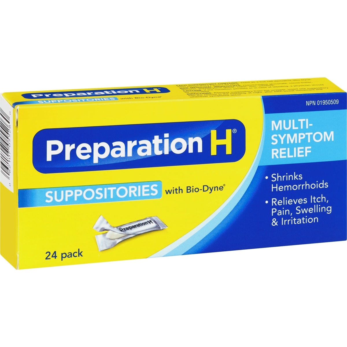Preparation H® Multi-Symptom Hemorrhoid Treatment Suppositories with Bio-Dyne, 24-Count