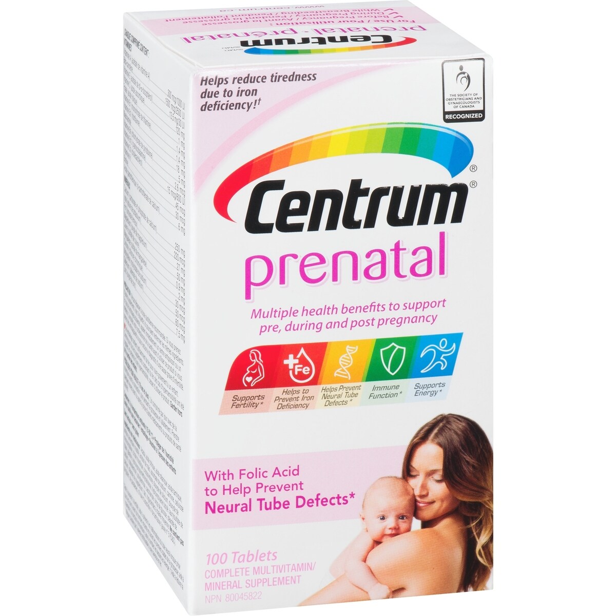 Centrum prénatal, une multivitamine en format de 100 comprimés