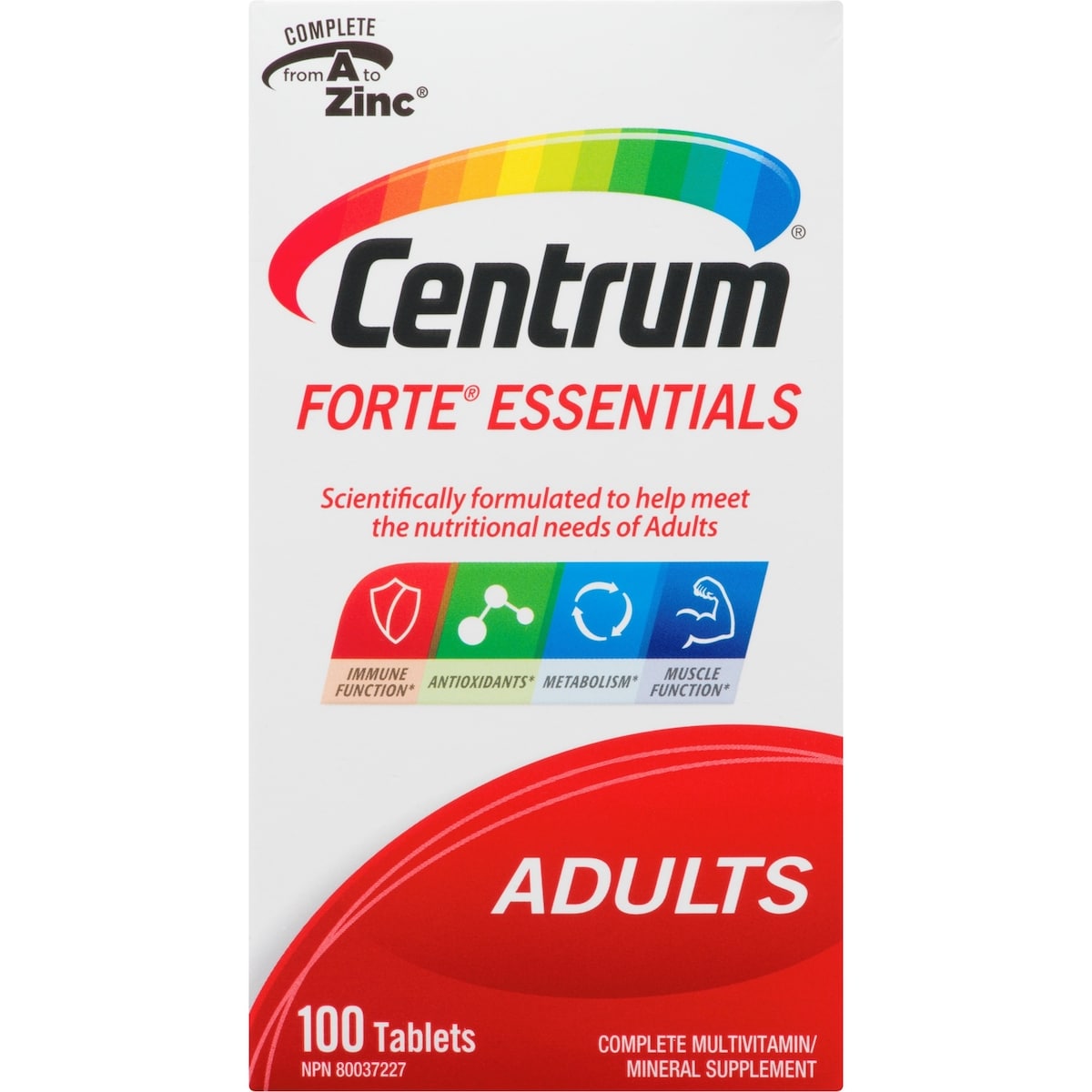 Centrum Forte Essentiels, un supplément complet de vitamines et de minéraux formulé pour les adultes
