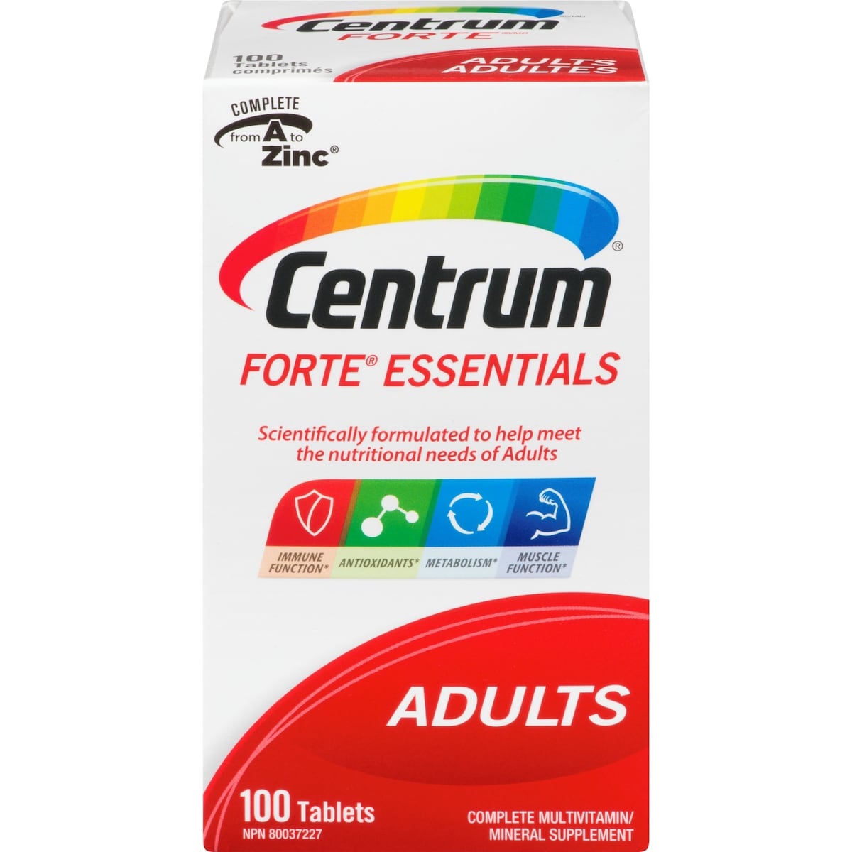 Centrum Forte Essentiels, un supplément complet de vitamines et de minéraux formulé pour les adultes