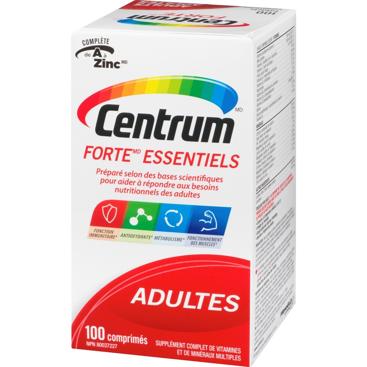 Centrum Forte Essentiels, un supplément complet de vitamines et de minéraux formulé pour les adultes