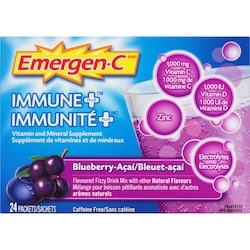Immune+ Vitamin C & Mineral Supplement Fizzy Drink Mix, Blueberry Acai 1