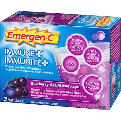 Immune+ Vitamin C & Mineral Supplement Fizzy Drink Mix, Blueberry Acai 4