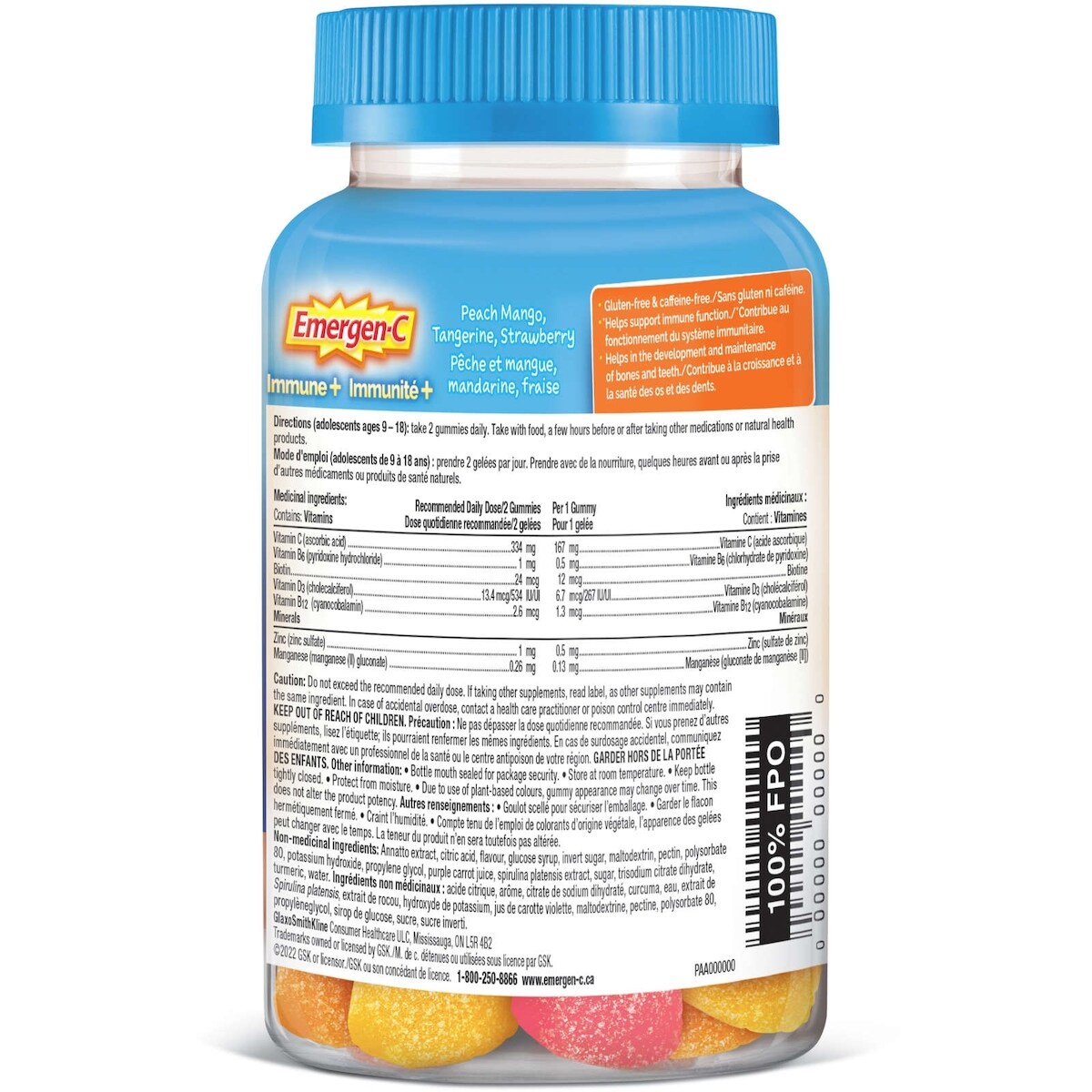 EMERGEN-C Immunité+ Junior fruits épatants (gelées)